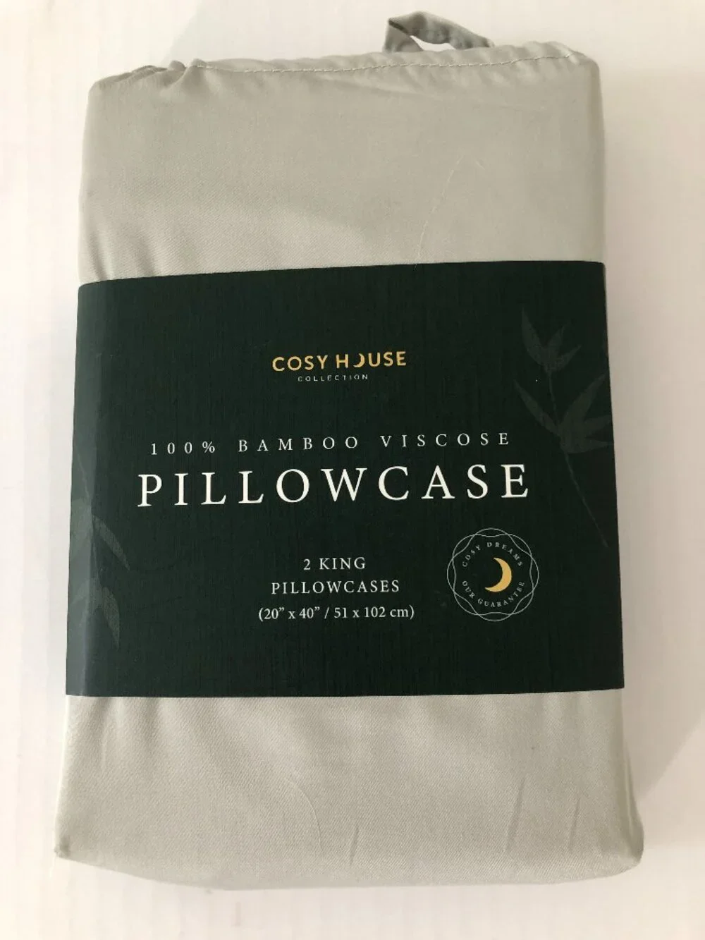 NWT Cosy House 100% Bamboo Viscose Pillowcases Set of 2 Pillowcases Size King